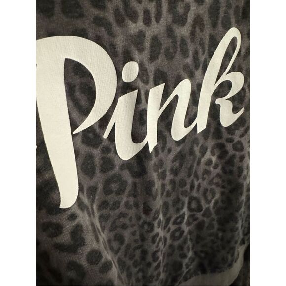 VS pink grey leopard knit sweatsuit set tracksuit- joggers & crewneck small - Picture 6 of 12